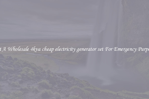Get A Wholesale 4kva cheap electricity generator set For Emergency Purposes
