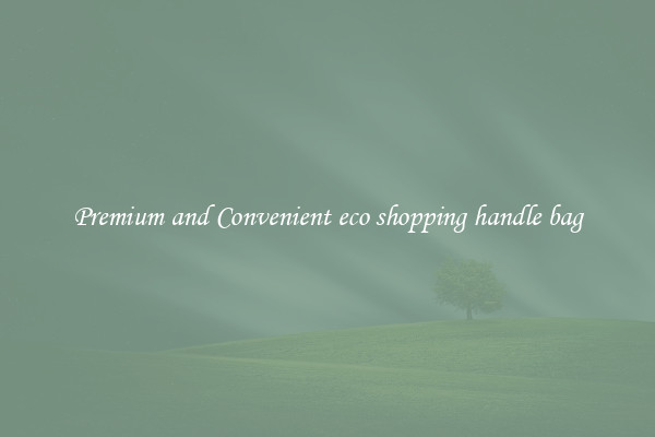 Premium and Convenient eco shopping handle bag