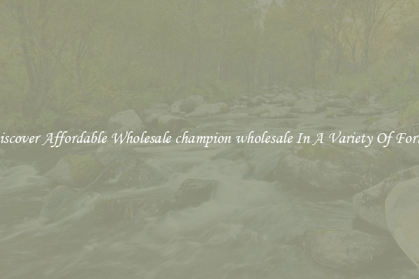 Discover Affordable Wholesale champion wholesale In A Variety Of Forms