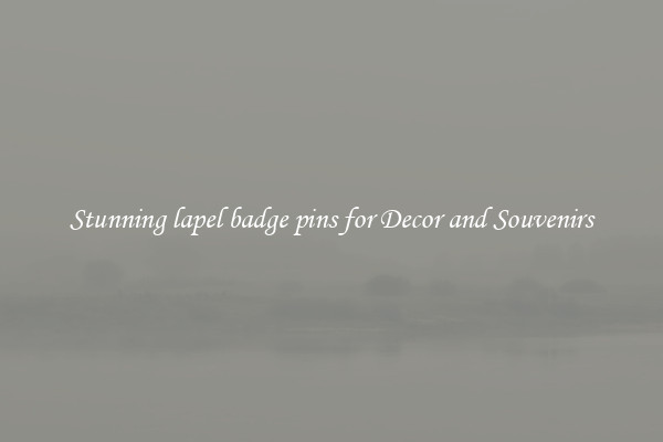 Stunning lapel badge pins for Decor and Souvenirs