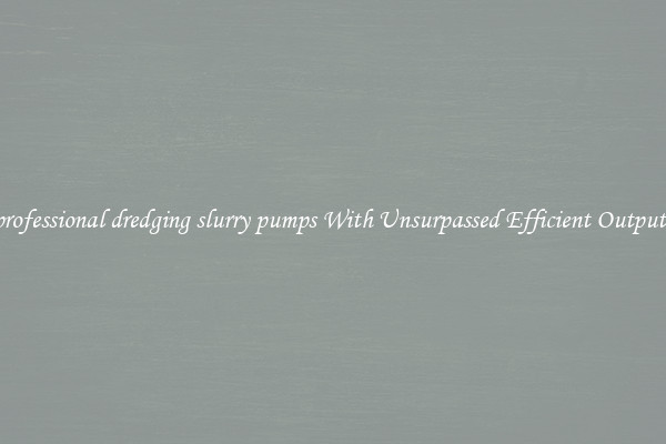 professional dredging slurry pumps With Unsurpassed Efficient Outputs