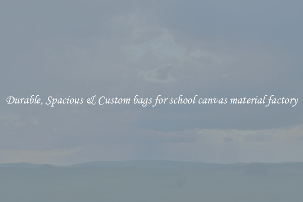 Durable, Spacious & Custom bags for school canvas material factory