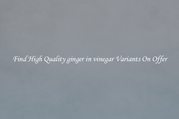 Find High Quality ginger in vinegar Variants On Offer