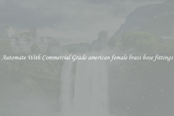 Automate With Commercial Grade american female brass hose fittings
