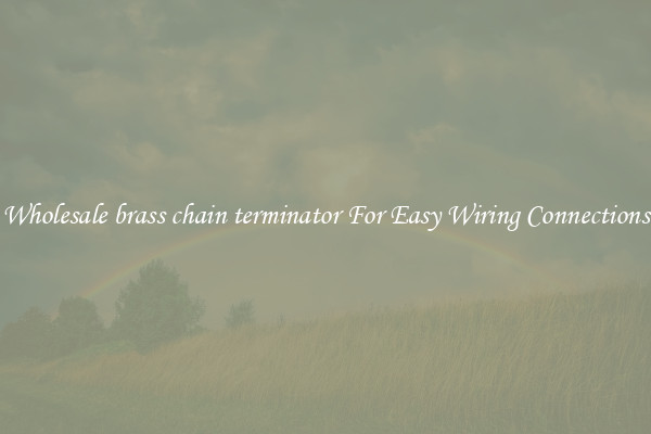 Wholesale brass chain terminator For Easy Wiring Connections